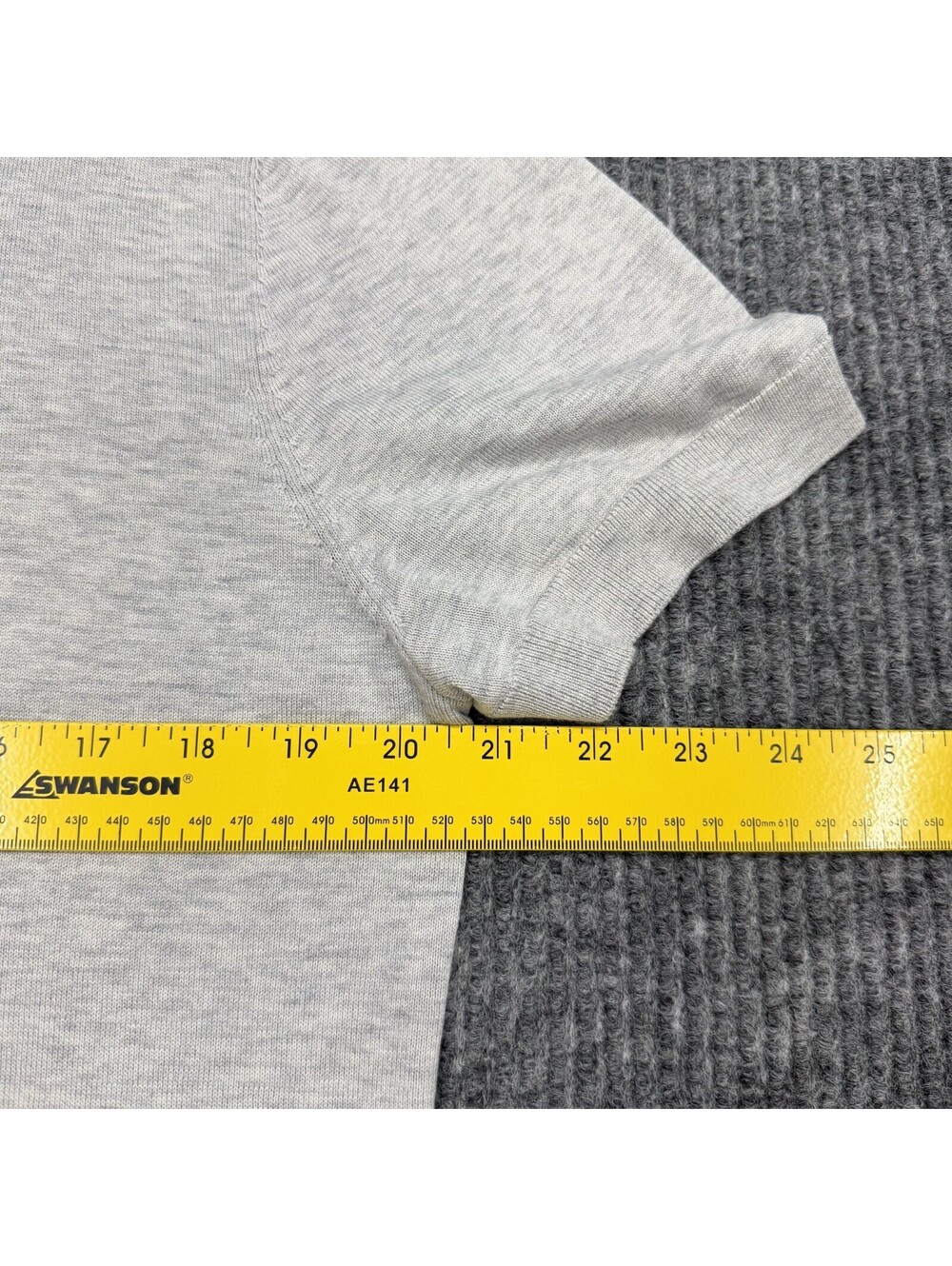 SuitSupply Polo Shirt Mens Large Gray Grey Silk Cotton Short Sleeve Stretch - Picture 5 of 9